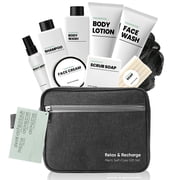 Body & Earth Spa Gift Baskets for Men, Cedar Scented Bath Set for Dad, Birthday Fathers Day Gifts for Him with Travel Toiletry Bag