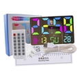 thumbnail image 2 of Reloj de mesa digital Strade Fareast Limited reloj de pared LED con Dos alarmas Concha blanca 24,5 cm x 16 cm x 2,5 cm, 2 of 8