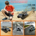 thumbnail image 3 of Amphibious Remote Control Car with 2  Rechargeable Batteries, 8WD RC Cars for Boys Age 8-12, Offroad Waterproof RC Monster Truck, 2.4GHz All Terrain RC Drift Cars Beach Pool Toys Gifts for Kids Blue, 3 of 8