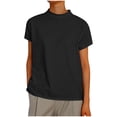 thumbnail image 1 of Yuyuzo T-Shirts pour Femmes à Manches Courtes, Col Rond, T-Shirts Basiques, Hauts Amples Décontractés d'Été, Chemisiers Unis, 1 of 5
