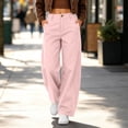 thumbnail image 4 of Lcvrioyc Wide Leg Pants for Women High Waisted Loose Pants Business Work Trousers with Pockets Fall Outfits(Pink,Medium), 4 of 7