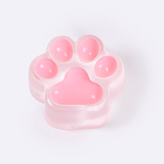 Transparent-Pink Paw Taba Squishy Toys for Adults – Cute Stress Relief Fidget Sensory Toys, Soft Silicone Squeeze Gifts for Teens Adults