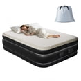 thumbnail image 6 of Queen Air Mattress with Built in Pump 18in Foam Topper Quick Inflation Deflation Inflatable Mattress for Home Guests Camping Beige and Black 650 Lbs Capacity, 6 of 10