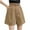 Khaki, variant on Ahdbta Bermuda Shorts for Women Dressy Casual Summer High Waist Pleated Wide Leg Work Trouser Shorts with Pockets and Belt