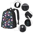 thumbnail image 4 of Vsdgher Floral Rabbit Print Backpack for Women Men School Bookbag with Laptop Compartment for College Work Travel, Simple Fashion Casual Daypack, Fit 15" Laptop, 4 of 8