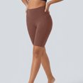 thumbnail image 5 of VBVC Women's High Waisted Yoga Shorts , Summer Stretchy Workout Leggings For Women , Ladies' Running Athletic Trousers with Pockets,Brown,S-2XL, 5 of 8