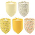thumbnail image 1 of Bandana reversible, 5 piezas, triangular, estilo floral, bandana cuadrada suave, ajustable para mascotas, 1 of 4