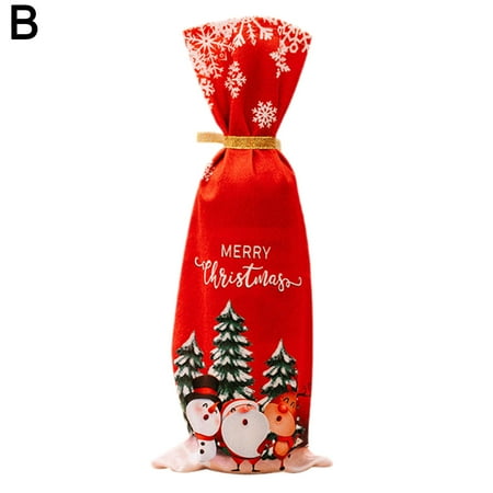 

Wine Bottle Bag Sets Christmas Decoration Supplies Wine Bottle Red L9G2