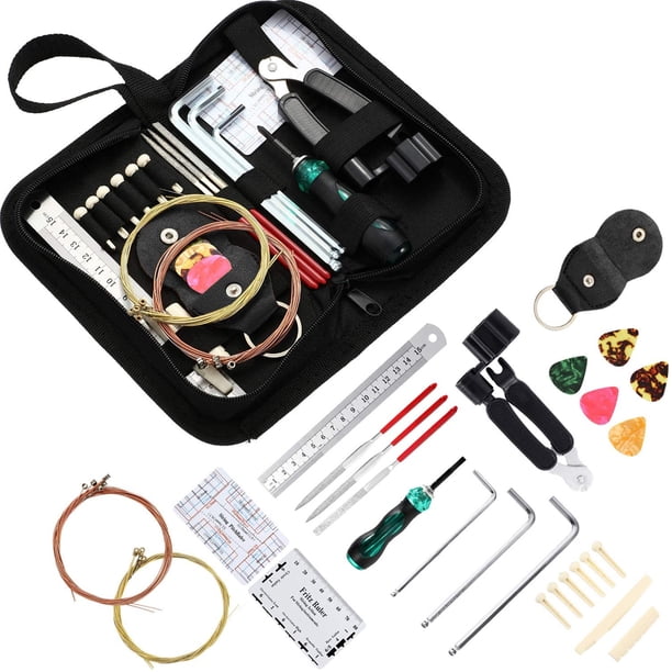 Greeniant Accesorios para guitarra, Kit de herramientas, reparación de mantenimiento, regla de acción de cuerda, llaves hexagonales, instrumentos Accesorios para instrumentos musicales Greeniant OD019644-00B