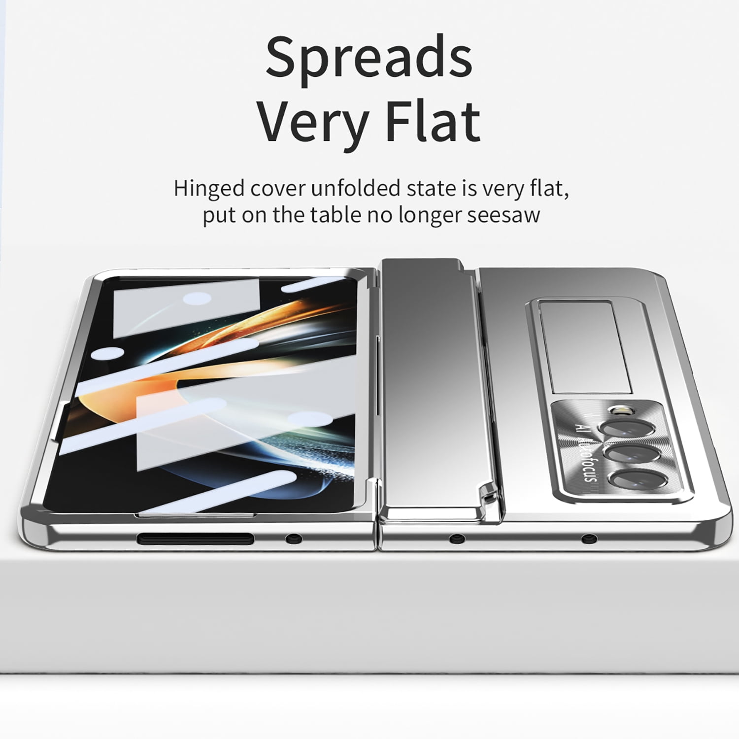 for Samsung Galaxy Z Fold 4 Case Magnetic Hinge Protection Built-in S Pen Holder with Front Glass Kickstand All-Inclusive PC Shockproof Case Wireless Charging for Samsung Z Fold 4 5G 2022, Silver