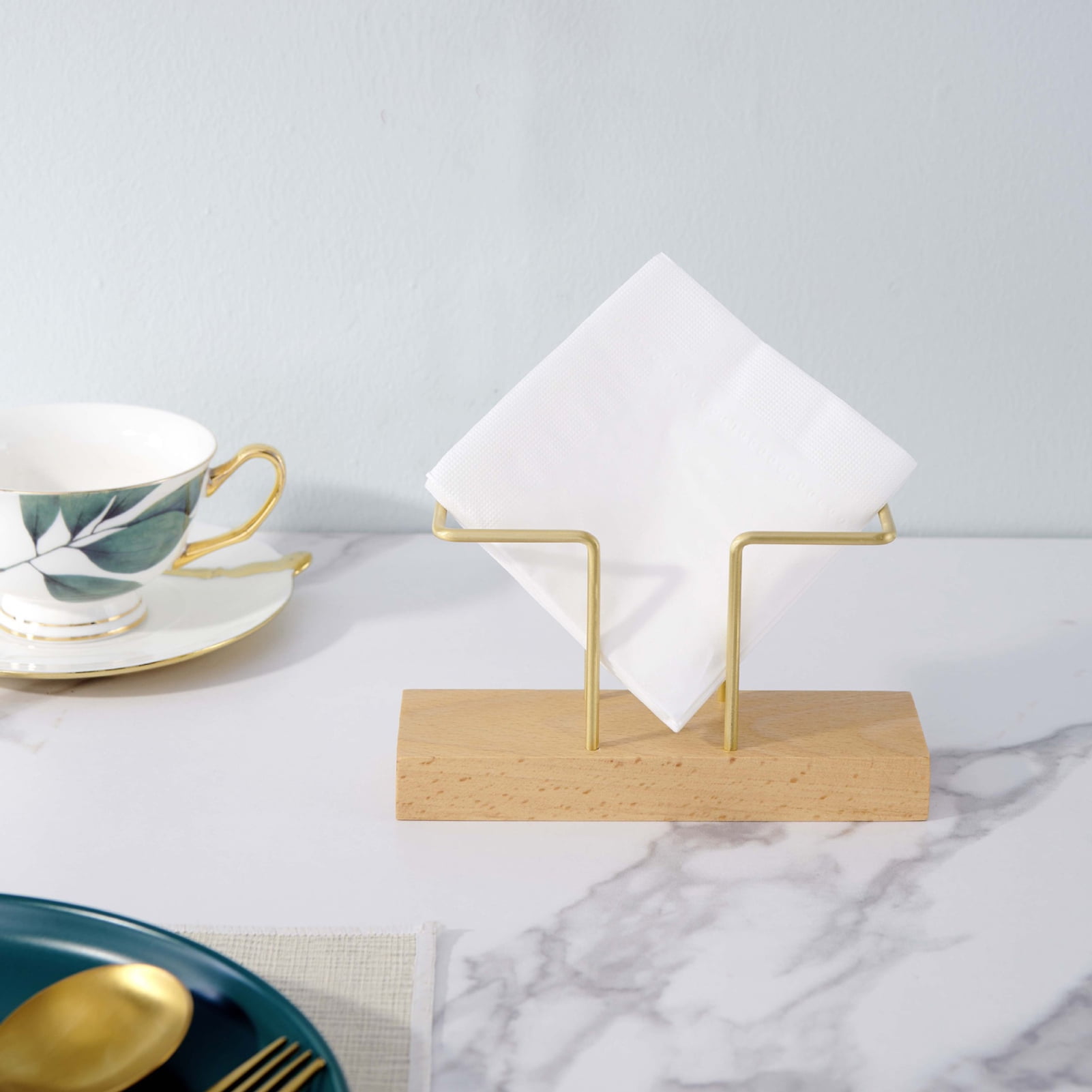 Dream Lifestyle Wooden Upright Napkin Holder with Metal Wire, for