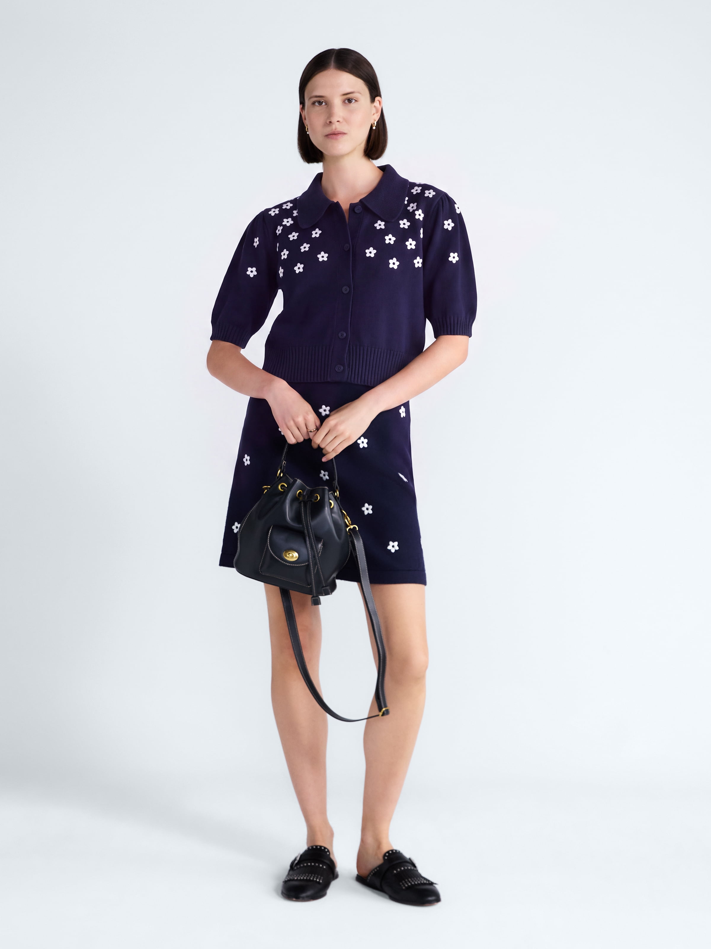 Free Assembly Women's and Women's Plus Embroidered Mini Sweater Skirt, Sizes XS-4X