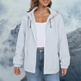 thumbnail image 5 of Vinsonshop Windbreaker Jacket Outdoor Jacket Zipper Jacket Women Outerwear for Women Light Jackets for Women Lightweight Jacket Women Travel Jacket Light Gray 4XL, 5 of 9