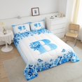 thumbnail image 4 of Erosebridal Ensemble de Literie Initiale Lettre Simple, Couette Personnalisée Monogrammée, Décor Floral, Réversible, Léger, 2 Pcs, 4 of 8