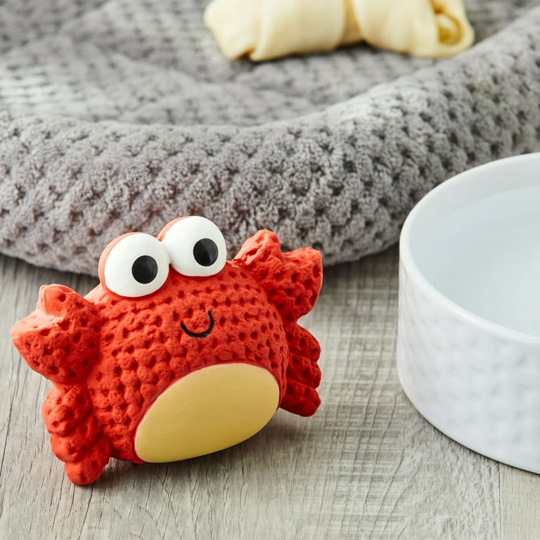 Vibrant Life Playful Buddy Crab Latex Dog Toy, Squeaky, Light