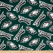 NFL Fleece Philadelphia Eagles Green/White, Fabric by the Yard