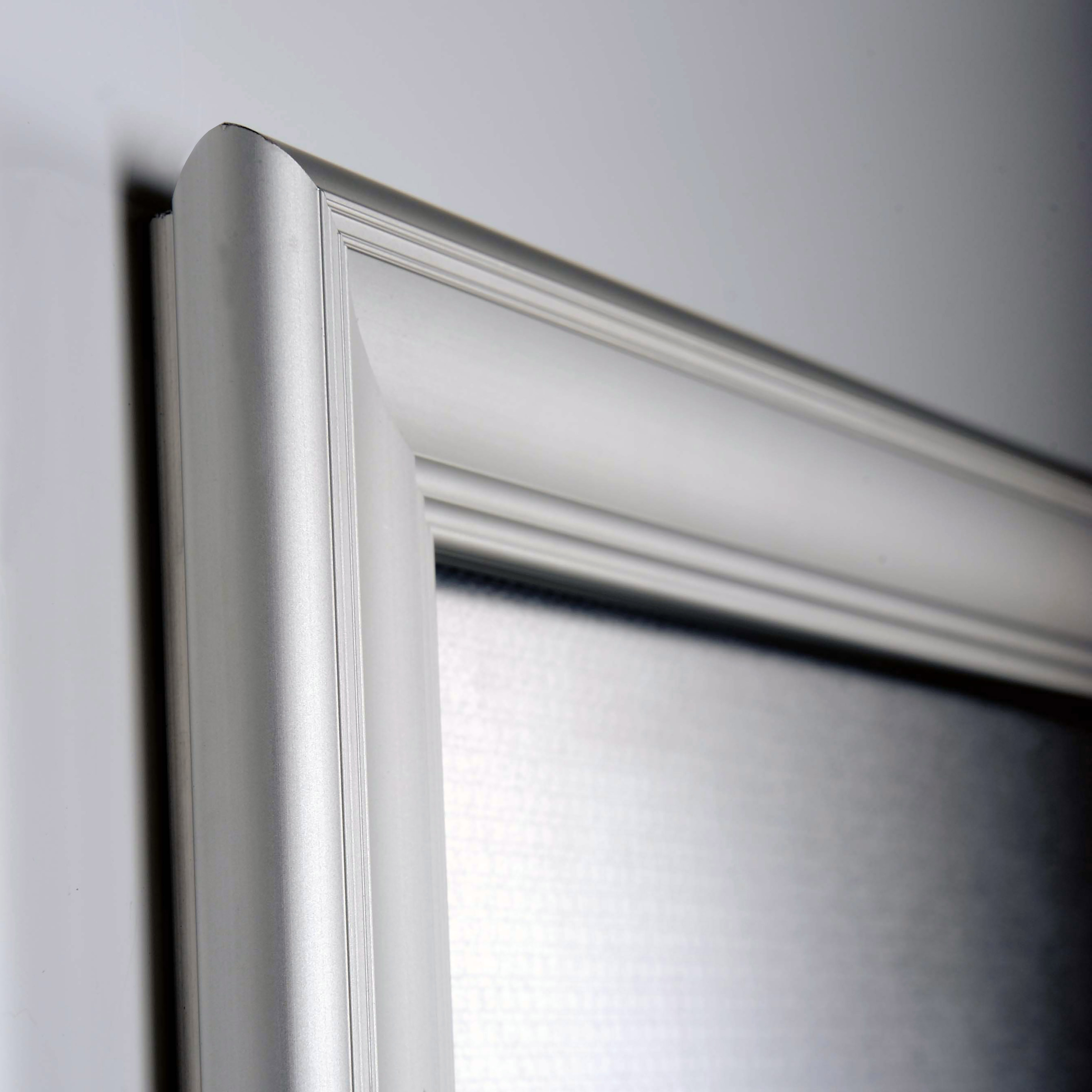 M&T Displays Fancy Front Loading Snap Picture Frame Poster Size 1.58" Silver Color Profile, Mitered Corner (40x60)