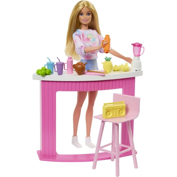 Barbie Accessories, Doll House Furniture and Decor, Poolside Smoothie Bar Story Starter