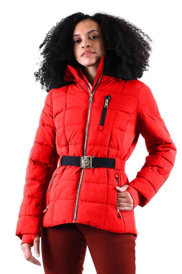 Buy Women Michael Kors Puffer Down Jacket Faux-Fur Belted Coat for Winter,  Red Online at Lowest Price in Ubuy France. 330896446