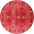 thumbnail image 1 of Ahgly Company Indoor Round Oriental Red Industrial Area Rugs, 6' Round, 1 of 4