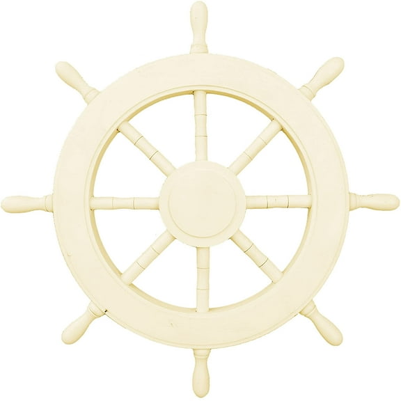 "Nautical Wood Ship Wheel Hand Craft Art - Pirate Home Decor - Nursery Wall   Hangings - Nagina International (42 Inches, Mocassins)"