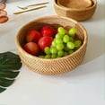 thumbnail image 2 of Bsvklp Cesta Mimbre Hecha A Mano Regalo Perfecto Fuente Comida Tejida Natural para El Desayuno (L), 2 of 6