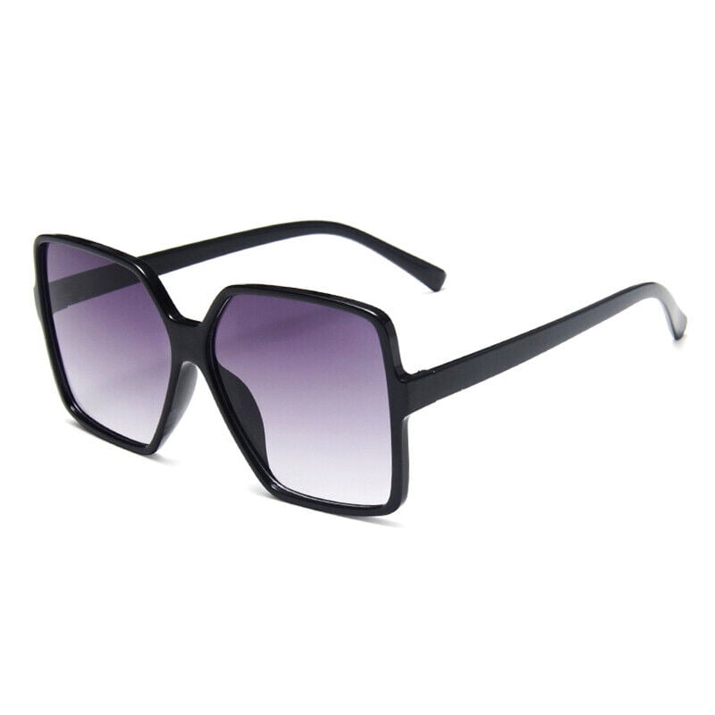 Oversized Square Flat Top Sunglasses Large Black Women Ladies Big Frame UV400