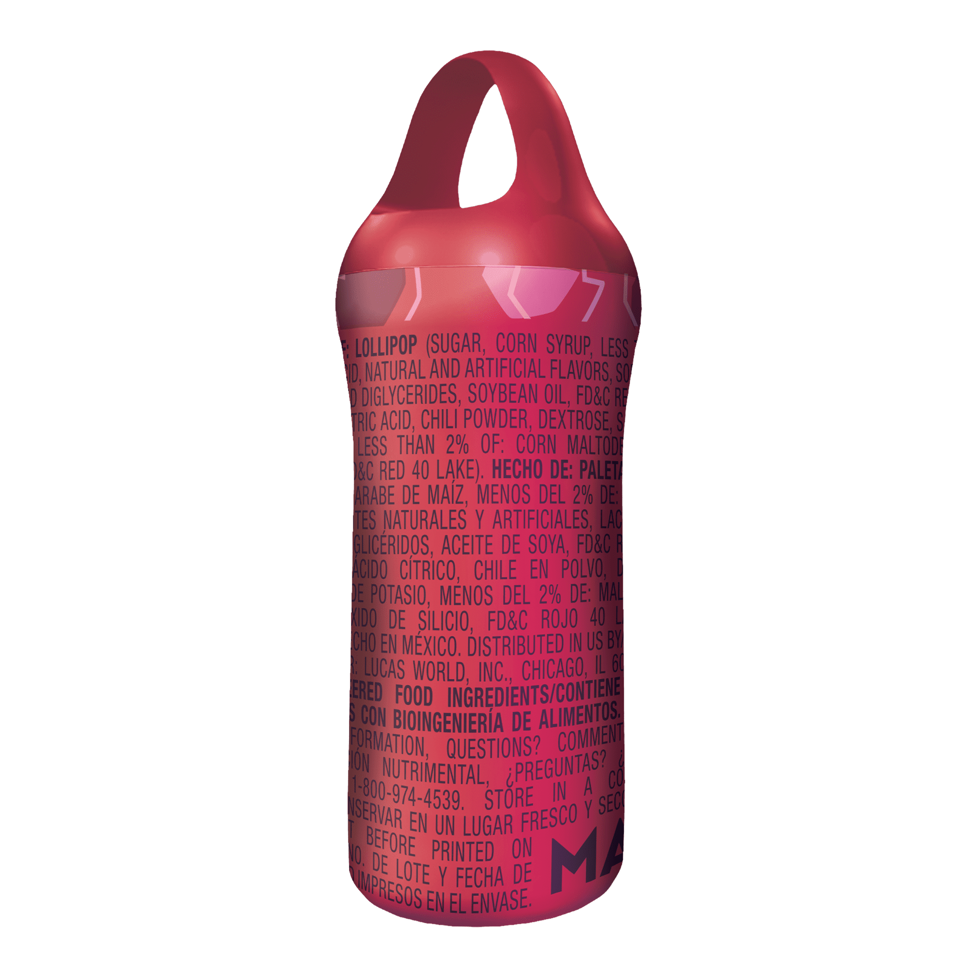 Lucas Muecas Cherry Flavored Lollipop with Chili Powder, 0.88 oz Shelf Stable Plastic Bottle