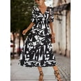 thumbnail image 4 of Women's V-neck Puff Sleeve Dress, 4 of 5