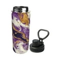 thumbnail image 2 of Gukieu Purple Gold Marble Swirls Print 18OZ Portable Sports Water Bottle, Stainless Steel Insulated Water Cup for Men and Women, Suitable for Gym, Travel, Camping, 2 of 7