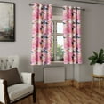 thumbnail image 2 of Ambesonne Romantic Floral Grommet Curtain, Romantic Flowers, 50"x96", Coral Pink and Peach, 2 of 5