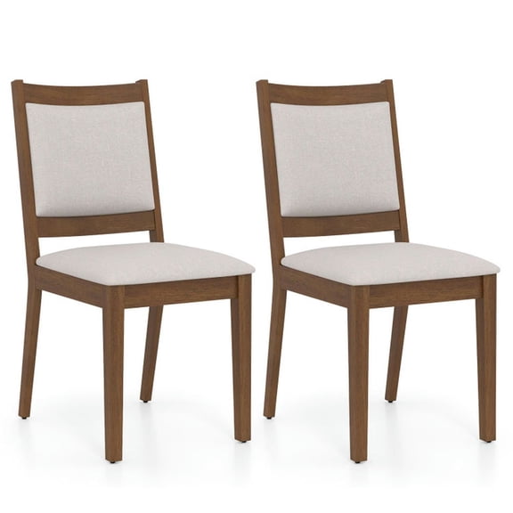 Topcobe Modern Dining Upholstered Kitchen Chair Set of 2 with Padded Backrest, Modern Furniture for Living Room, Balcony-Brown