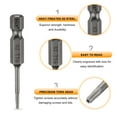 thumbnail image 5 of Uxcell 3pcs TT6 Security Torx Head Screwdriver Bit 2" (50mm) Long 1/4" Hex Shank Magnetic Tamper Proof 6 Point Star Screw Driver, 5 of 7