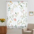 thumbnail image 3 of Watercolor Wildflowers Sheer Curtains 45 Inches Long, Spring Botanical Branches Floral Light Filering Curtains, Breathable Simi Curtain Privacy Drapes for Kitchen Bathroom Small Window Treatment, 3 of 9