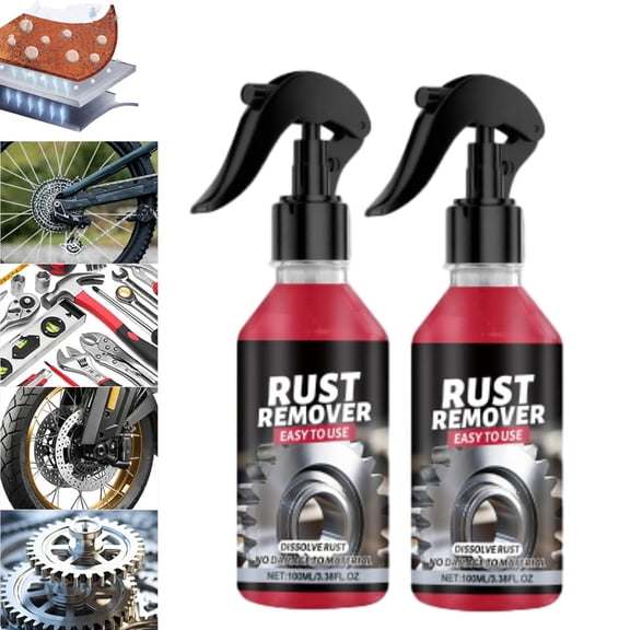 Metal Rust Remover Polishing Spray for Tools, Strong Rust Remover for Metal, Multipurpose Rust Stain Remover, 3.38oz, for Tools, Cars, Bikes, Grills, Bolts