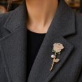 thumbnail image 4 of fuxzkrlz Rhinestone Rose Brooch with Pearl Decor, Strong Buckle Brooch Pin, Alloy Elegant Flower Shape Pin for Coats Shirts Bags Accessories, 4 of 7