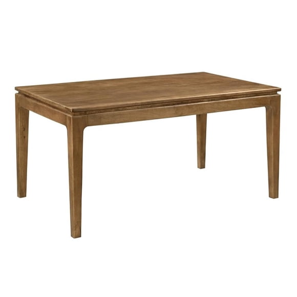 Pemberly Row Small Rectangular Solid Mango Wood Dining Table in Spice Tan