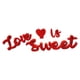 thumbnail image 4 of Letrero de madera con texto "Love IS Sweet and Heart" para decorar la mesa del Día de San Valentín. Rojo, 4 of 9