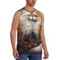 thumbnail image 2 of Kdxio Romantic Flower Fox Couple for Men's Muscle T-shirt,Sleeveless for Workout Running Athletic Gym Lounge Casual, 2 of 5