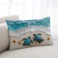 thumbnail image 2 of Waterproof Outdoor Throw Pillows with Inserts 12"x20", Blue Coastal Turtle Soft Decorative Pillowcases for Couch Bedroom, Nautical Beach Ocean Starfish Pillow Covers for Sofa Living Room, 2 of 8