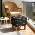 thumbnail image 4 of SCRAWLGOD St. Patrick's Day Four Leaf Clover Golden Black Footstool Cover, Breathable Foot Rest Sofa Protector Anti Slip Square Slipcover for Ottoman with Elastic Buttom for Home Decorate, 4 of 7