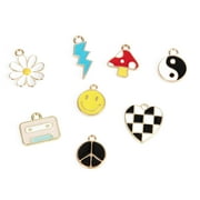 Cousin DIY Enameled Gold Metal Y2K Charms, 8 Piece, Multicolor, Unisex, Adult, Model 69995797