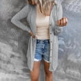 thumbnail image 4 of LoyisViDion Women Tops Women Solid Loose Long Sleeve Cardigan Autumn Coat Blouse /Gray 14(3Xl), 4 of 6