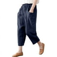 thumbnail image 3 of ZANZEA Women High Waist Basic Cropped Pants Capris Pantalon Wide Leg Trousers, 3 of 4