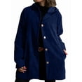 thumbnail image 3 of Women'S Autumn and Winter Long-Sleeved Hooded Loose Corduroy Casual Jacket Navy Blue XL, 3 of 6