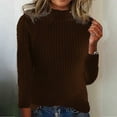 thumbnail image 2 of Chandail Col Roulé Femme Chandail Décontracté: Chandail Col Roulé Tricoté Couleur Unie pour Femmes, 2 of 3