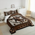 thumbnail image 3 of jejeloiu Cow Cattle Hide Bedding Comforter Set,Rustic Texas Stars Twin Comforter Sets,Country Farmhouse Lodge Bedding Set For Boys Kids,Microfiber Bedroom Decor,2 Pieces, 3 of 8
