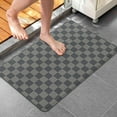thumbnail image 4 of Dark Gray and Light Gray Checkered Pattern Bathroom Rugs Mat,Non Slip Microfiber Bathroom Rug,Rubber Backing,Soft Bathroom Mats for Bathroom Floor,Tub and Shower,20x32in(50x80cm), 4 of 5