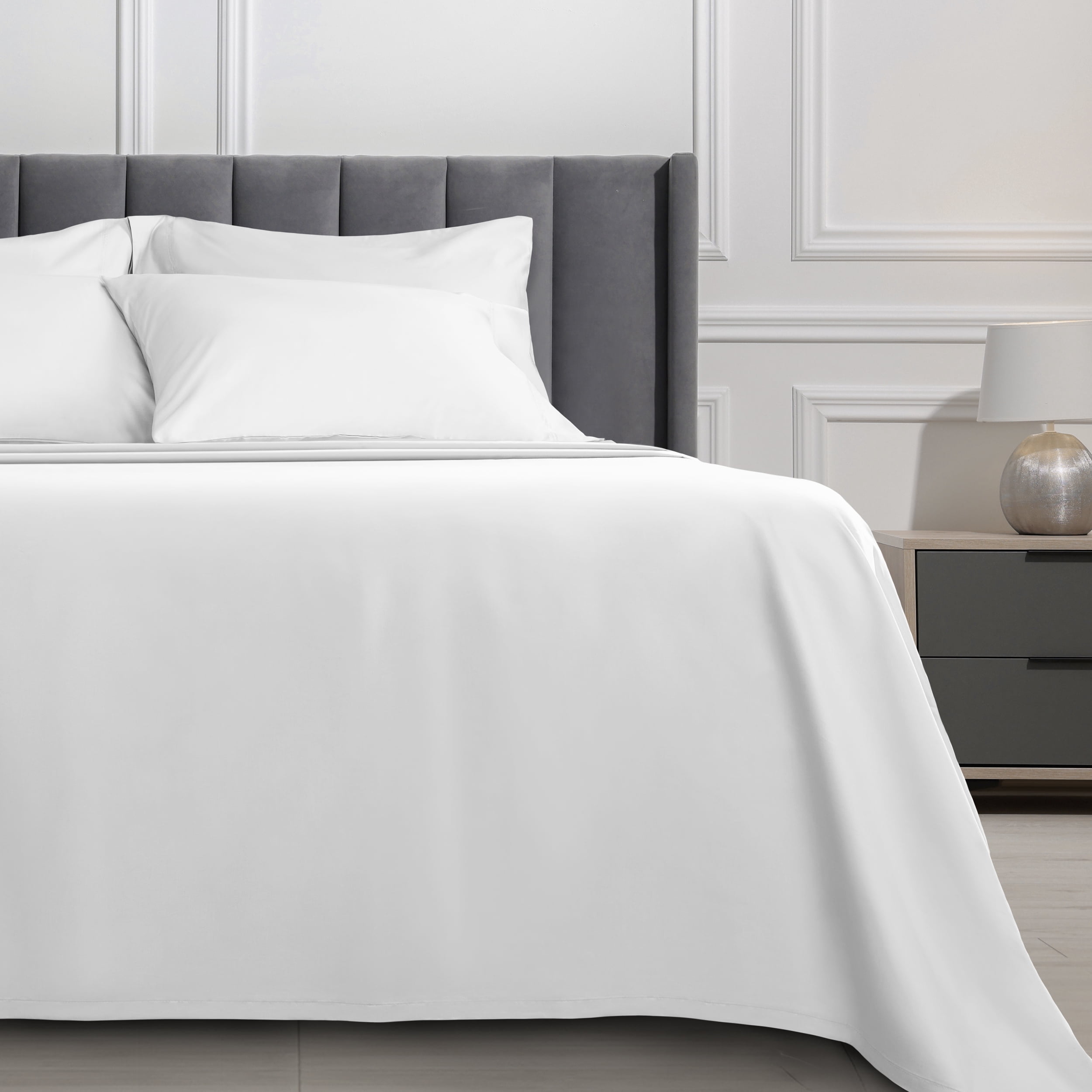Serta 6-Piece 800 Thread Count White Cotton Rich Adult Bed Sheet Set, King - Deep Pocket