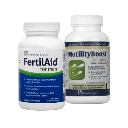 FertilAid for Men and MotilityBoost Combo (1 Month Supply) Fertility (Best Vitamins For Men's Fertility)